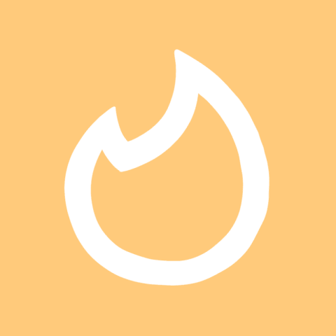 TINDER pastel orange app icon