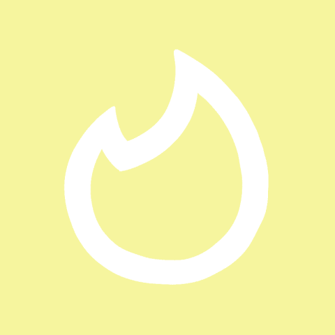 TINDER pastel yellow app icon