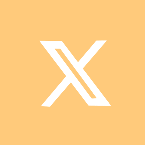 X pastel orange app icon