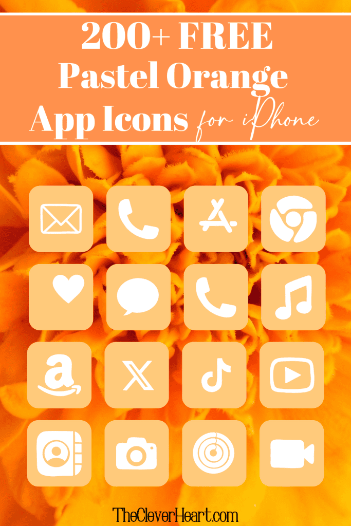 aesthetic pastel orange app icons