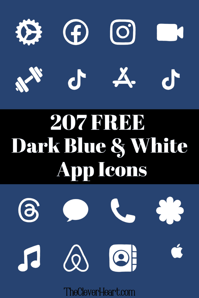 dark blue app icons aesthetic
