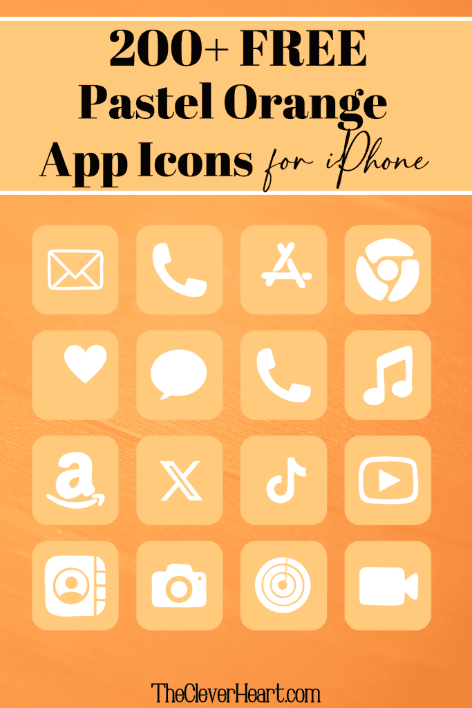 free pastel orange app icons