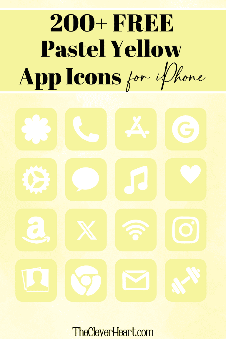 200+ Free Pastel Yellow App Icons for Your iPhone - The Clever Heart