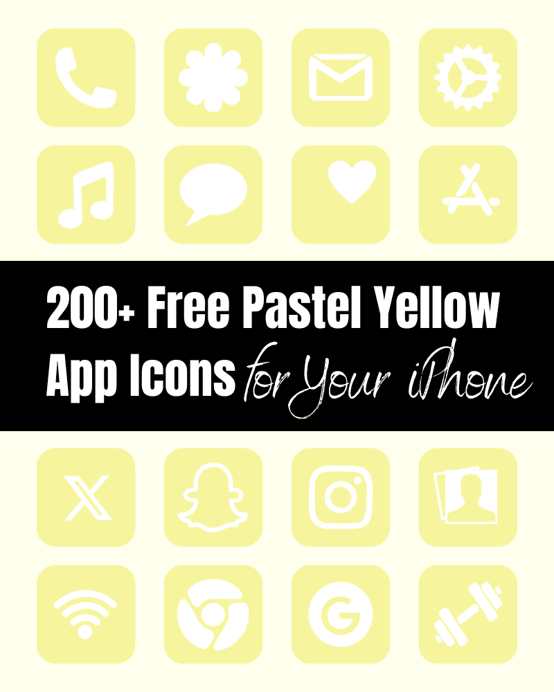 pastel yellow app icons