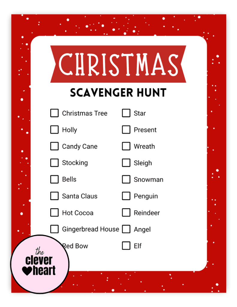 free printable christmas scavenger hunt pdf