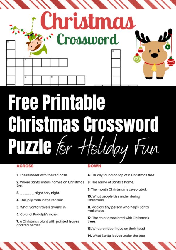 Free Printable Christmas Crossword Puzzle Perfect for the Holidays