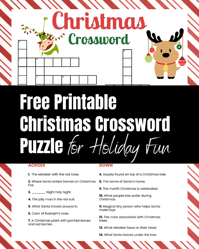 christmas crossword puzzle free printable