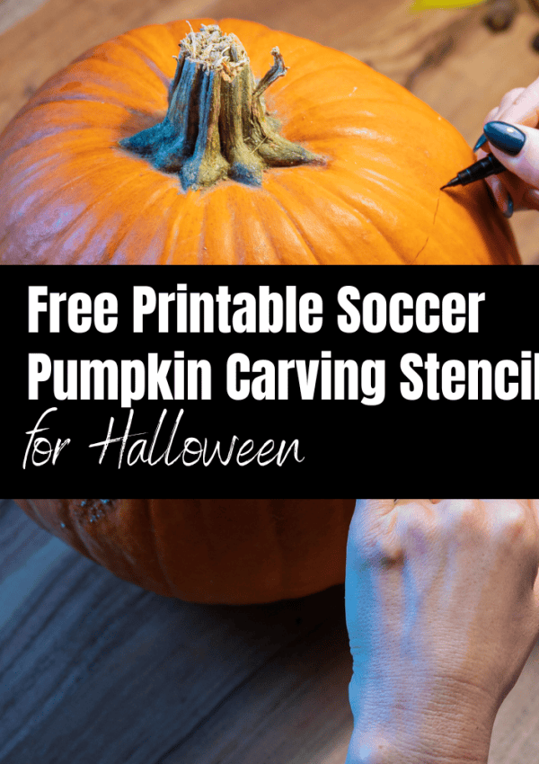 Free Soccer Pumpkin Carving Stencil for Halloween