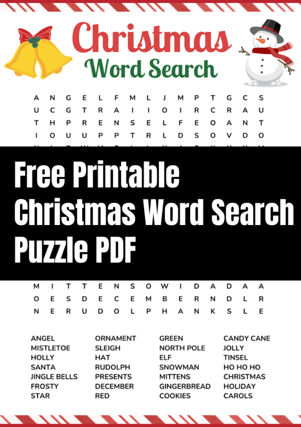 Festive & Free Printable Christmas Word Search Puzzle