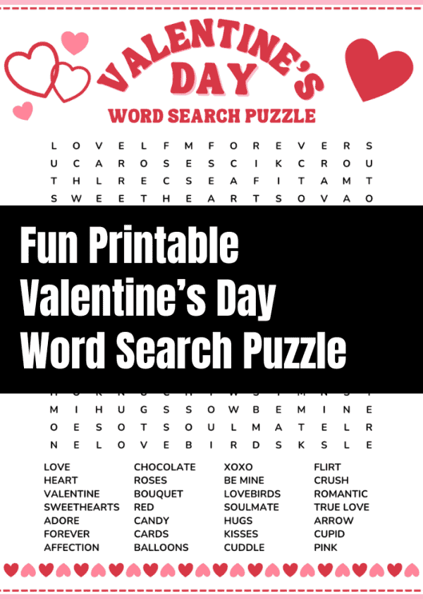 valentines day word search