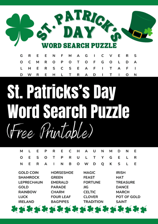 Fun & Free Printable St. Patrick’s Day Word Search Puzzle