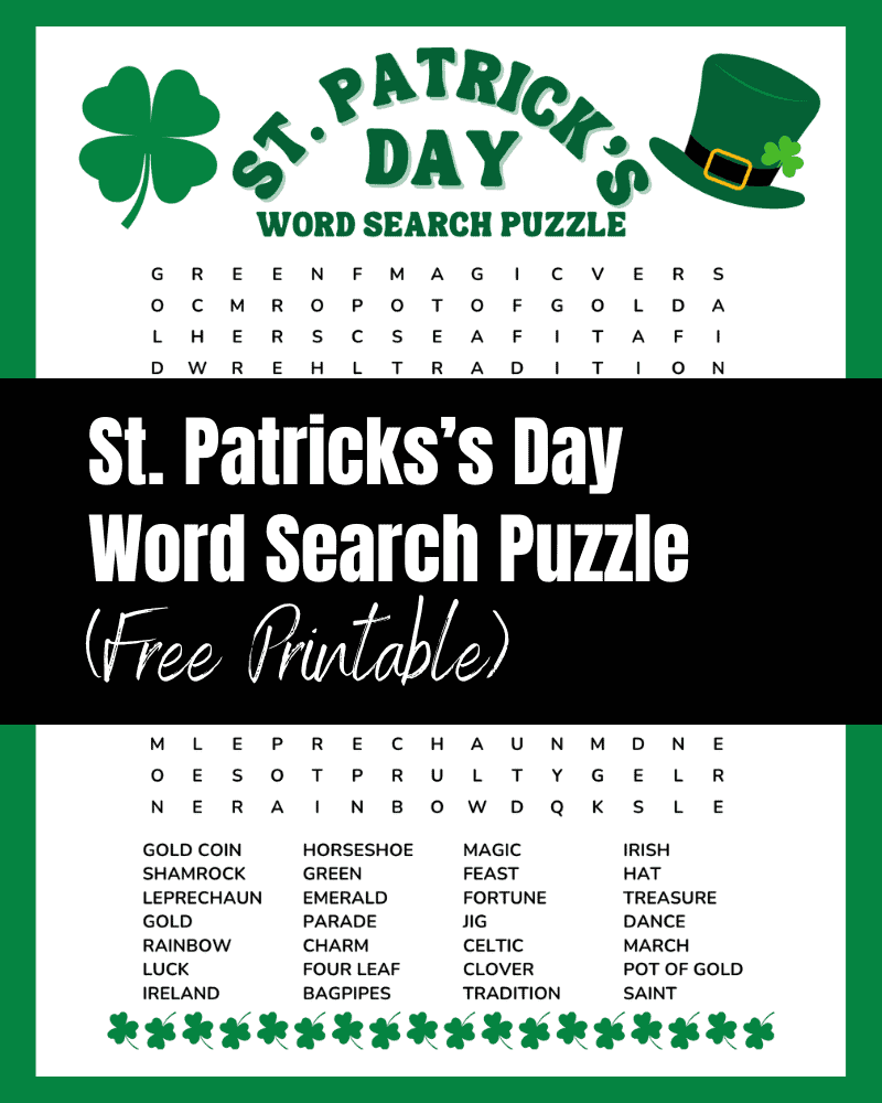 st patricks day word search