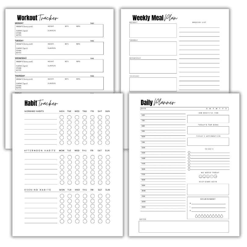 self care planner ideas printable
