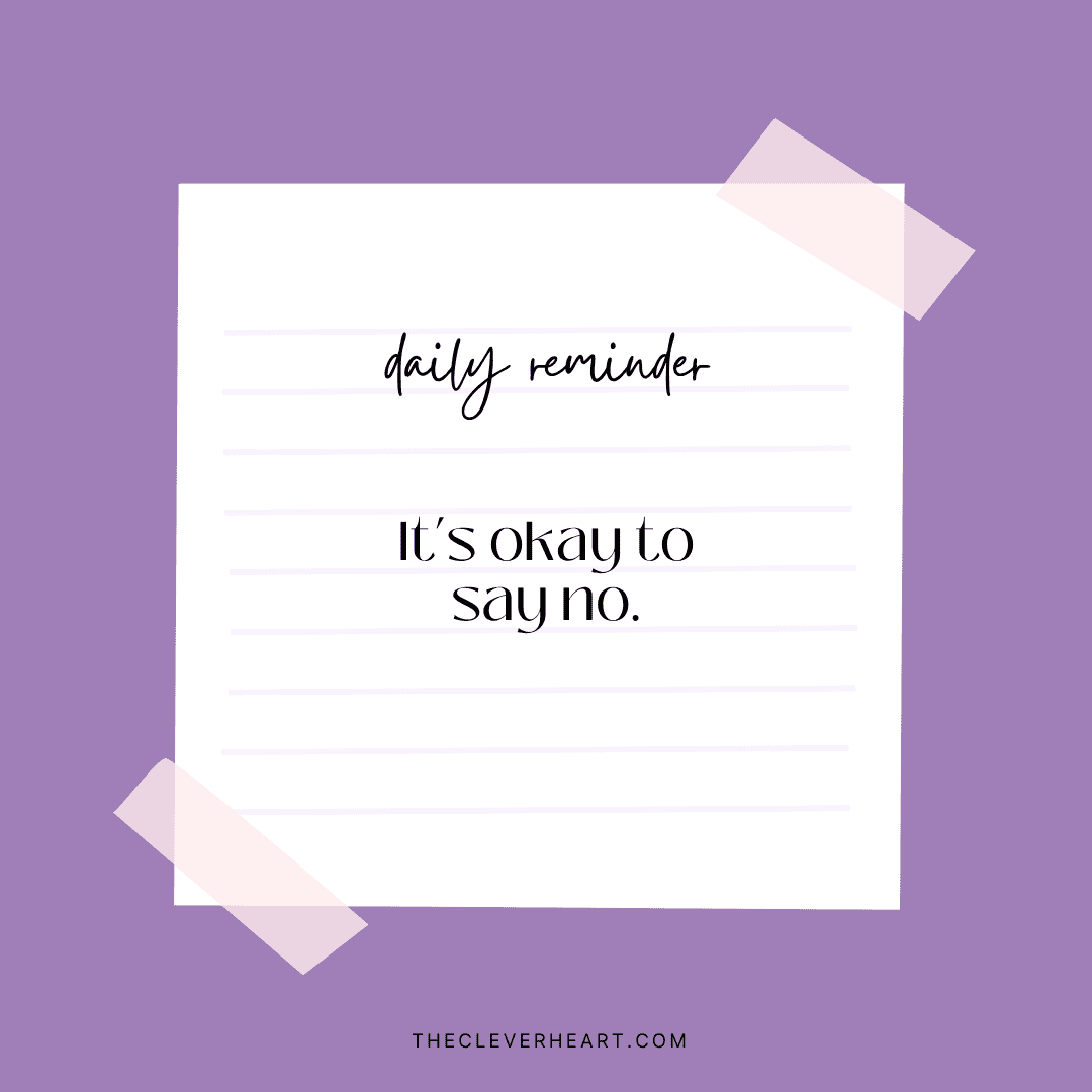 its okay to say no daily reminder