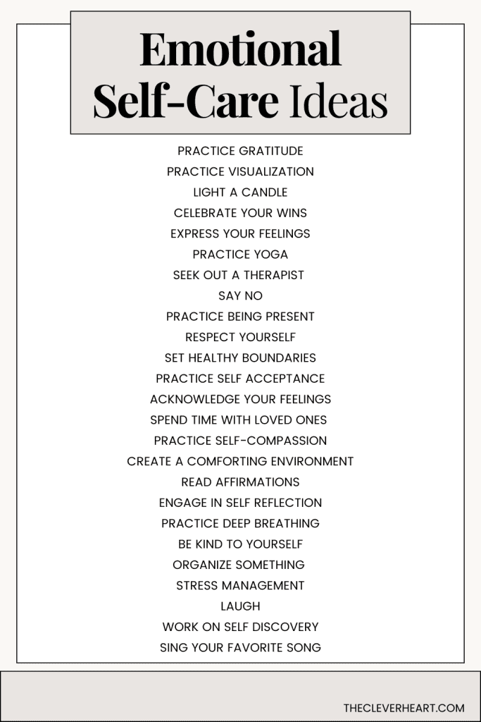 emotional self care ideas