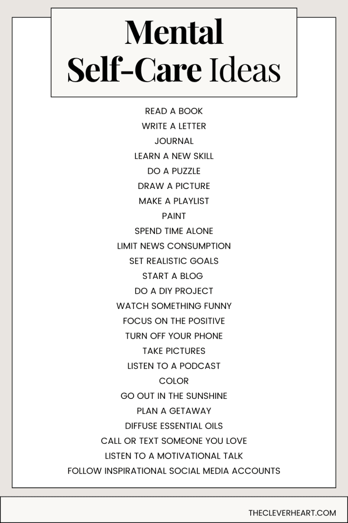 mental self care ideas