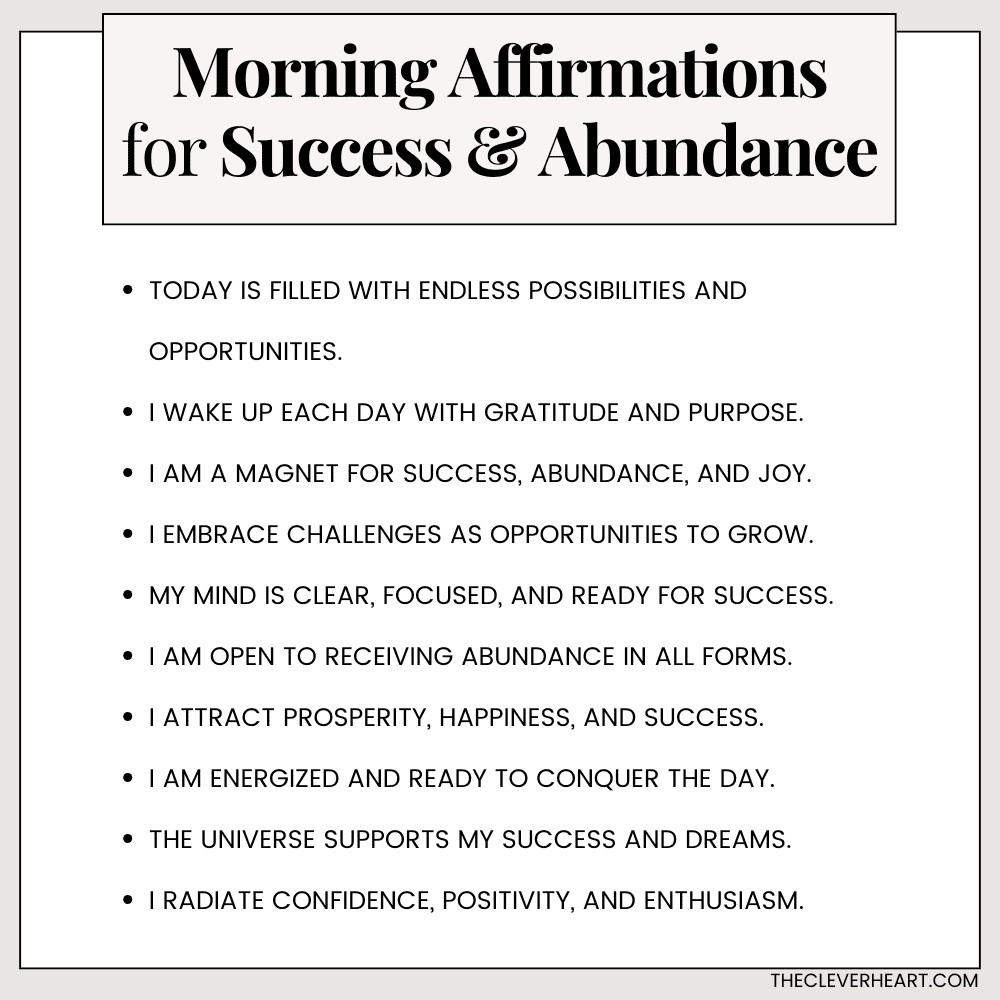 morning affirmations for success and abundance