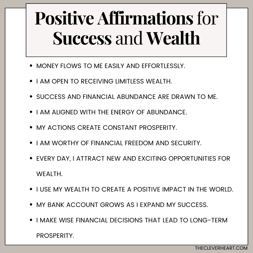 positive affirmations for success and wealth