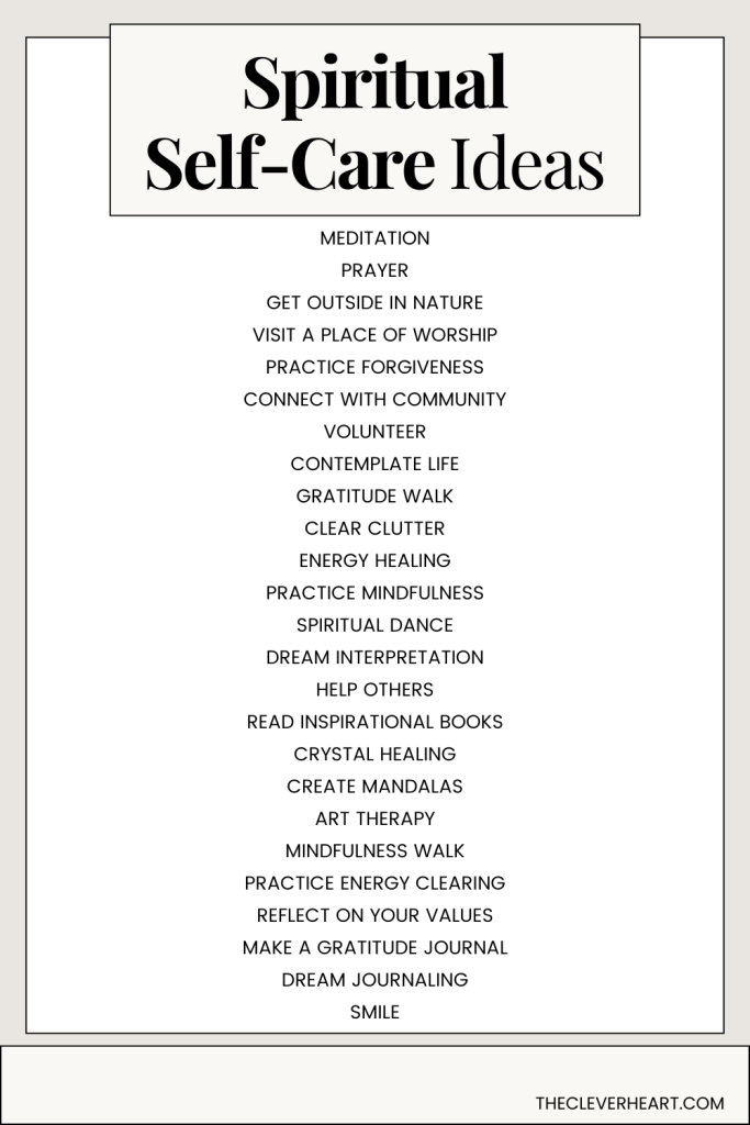spiritual self care ideas