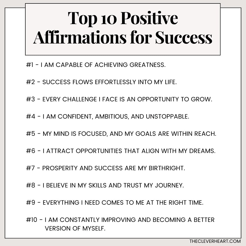 top 10 positive affirmations for success