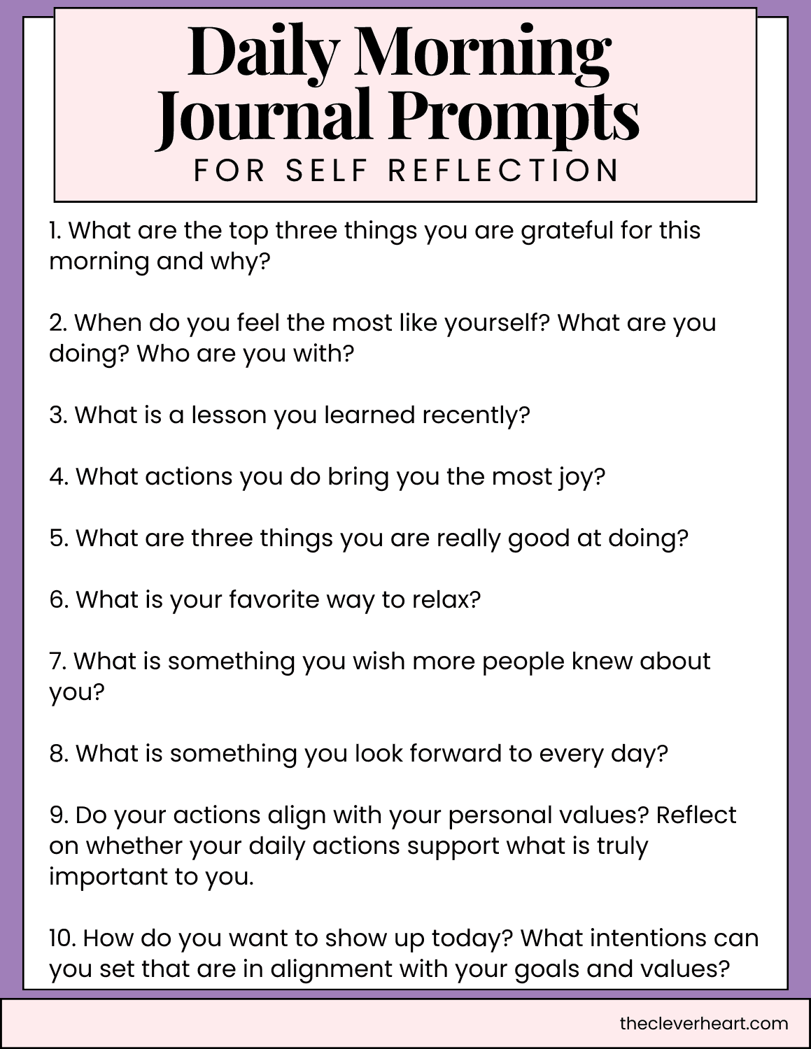 daily morning journal prompts for self reflection