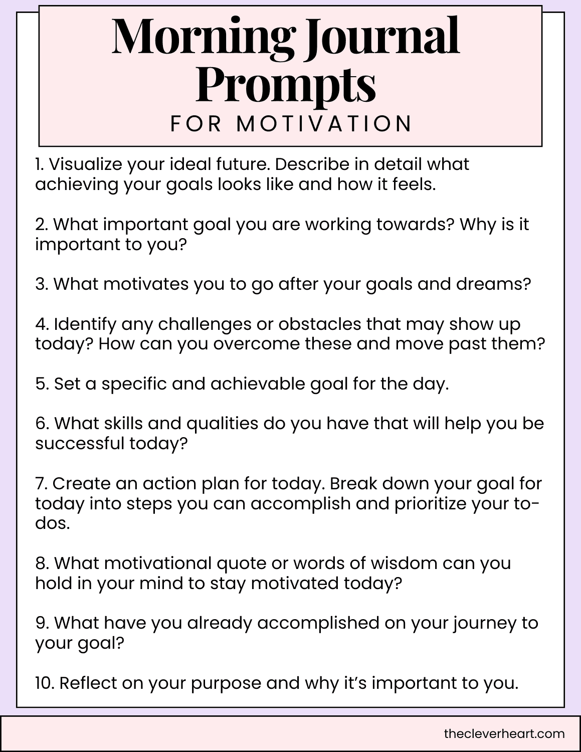 morning journal prompts for motivation