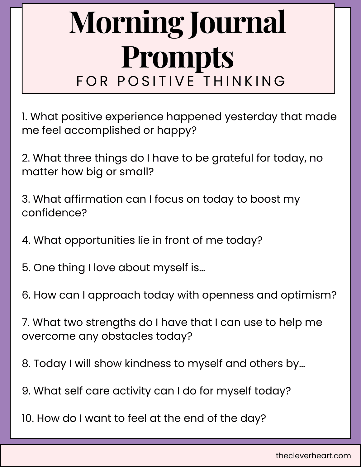 morning journal prompts for positive thinking