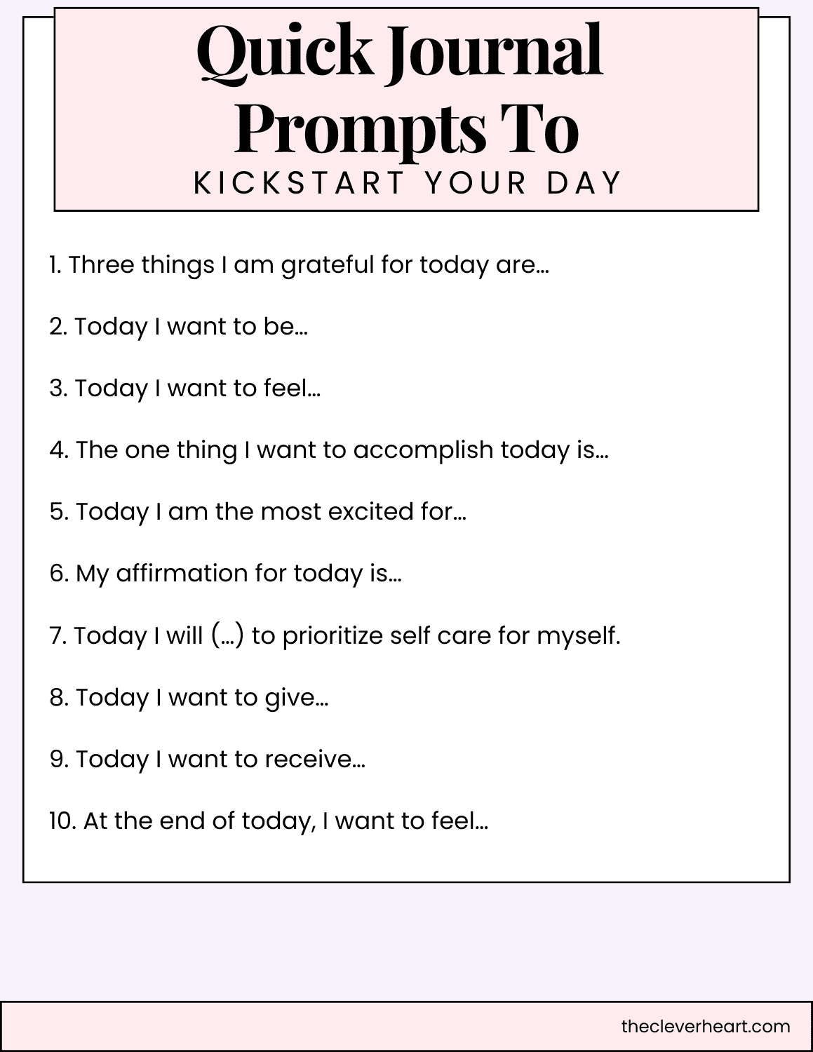 quick journal prompts to kickstart your day