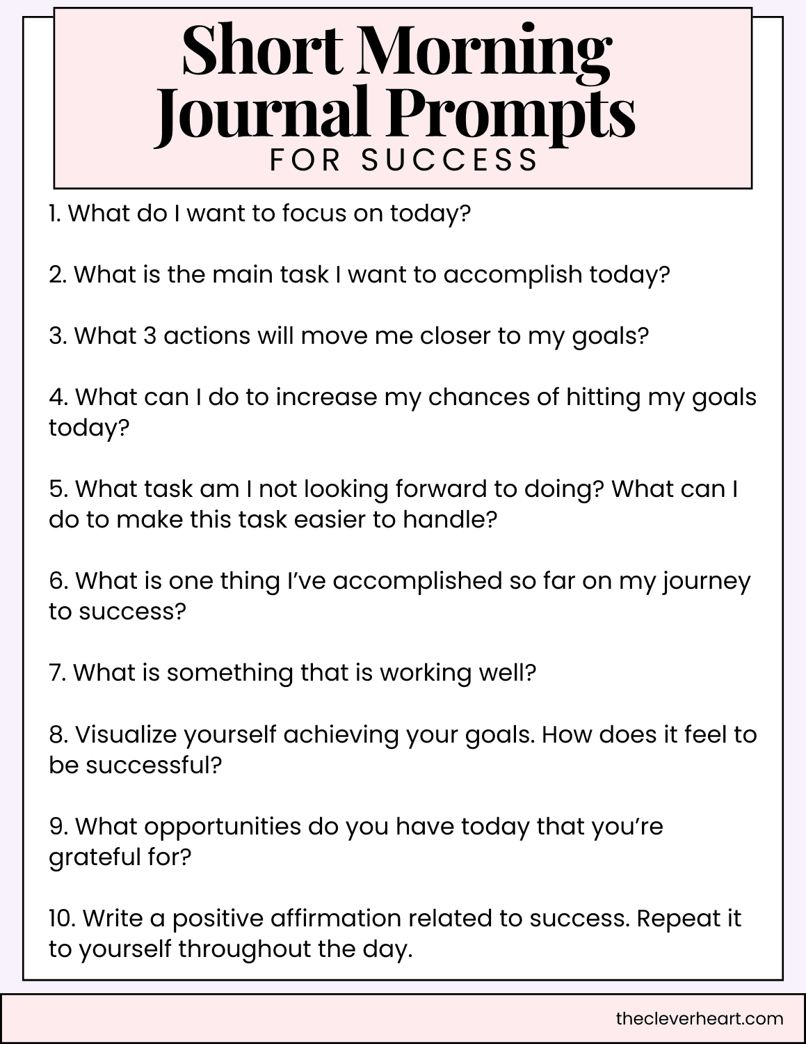 short morning journal prompts for success