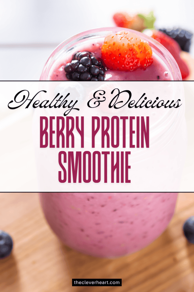 berry protein smoothie mixed